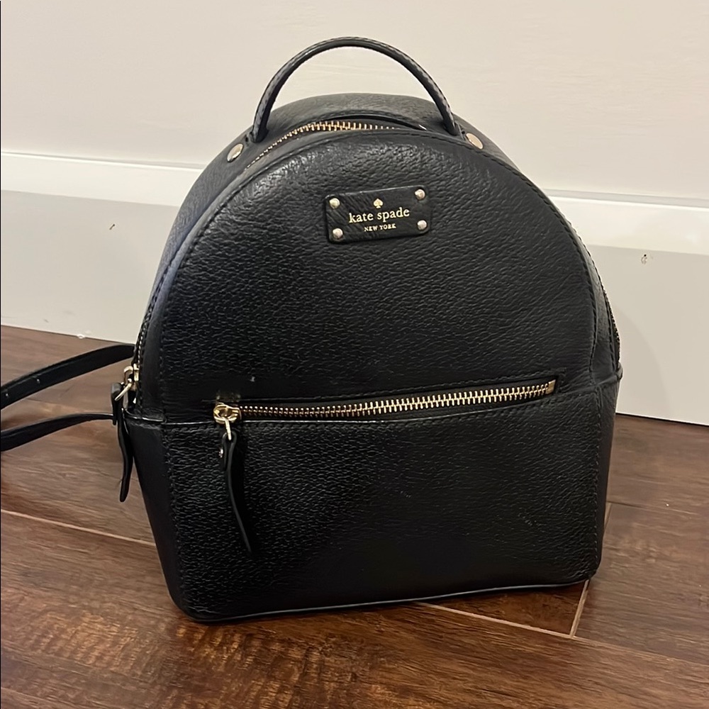 - Kate Spade Black Leather Backpack